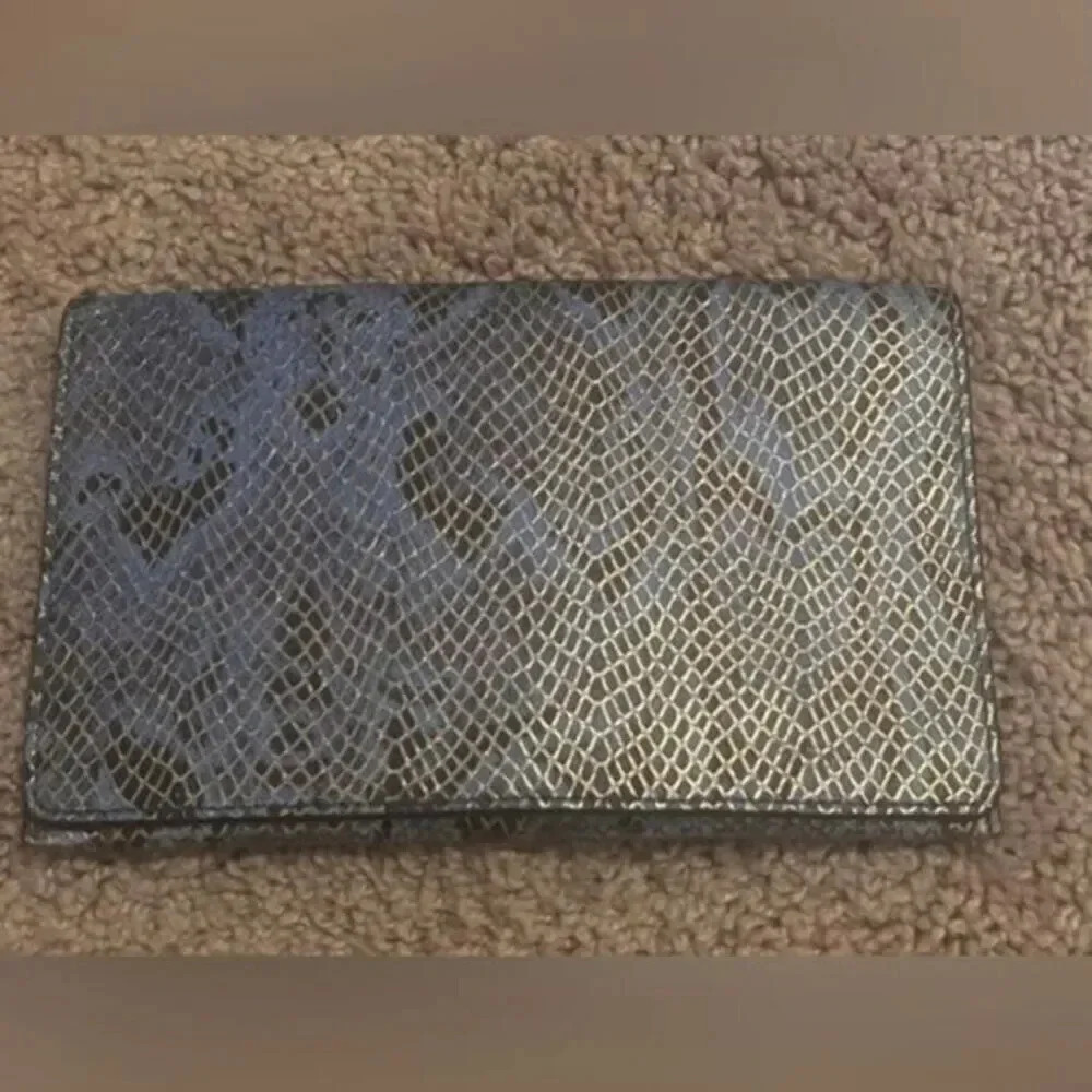 BLVD Blue and Gold Snake Print Wallet/Clutch